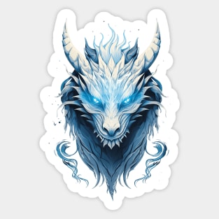 White Dragon with Blue Eyes Sticker